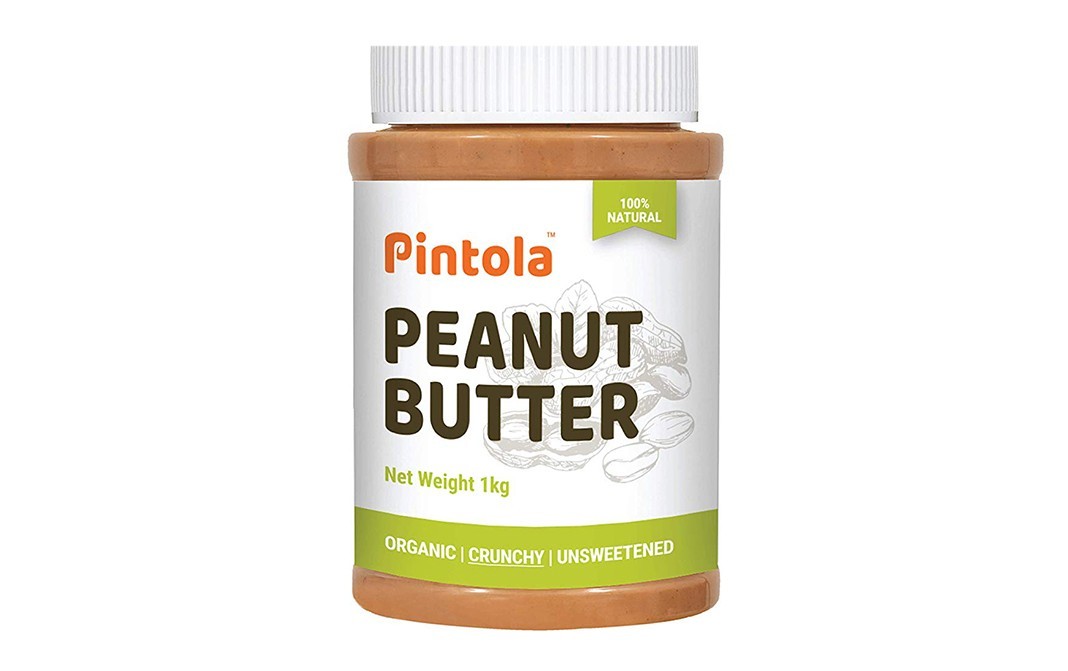 Pintola Peanut Butter Organic Crunchy Unsweetened   Plastic Jar  1 kilogram